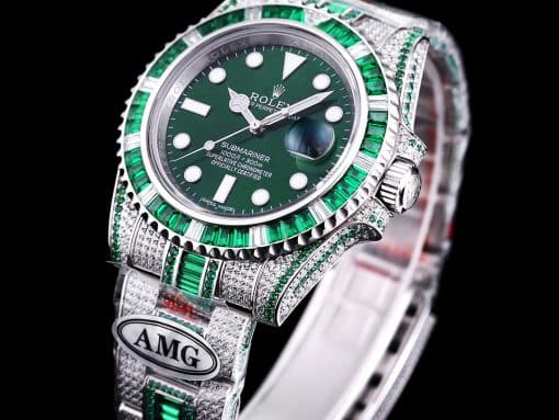 Photo 2 - Iced Out Rolex Submariner Iced Out Ref.116610LV-5 41mm Green Dial