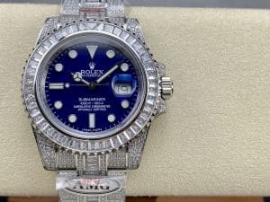 Photo 1 - Iced Out Rolex Submariner Iced Out 116619LB 41mm Blue Dial