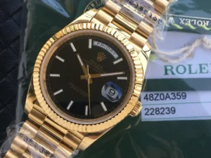 Rolex Day-Date Ref. m228238 Black Dial Fluted Bezel