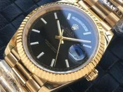 Rolex Day-Date Ref. m228238 Black Dial Fluted Bezel