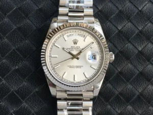 Rolex Day-Date Ref. m228238 Silver Dial Fluted Bezel