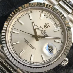 Rolex Day-Date Ref. m228238 Silver Dial Fluted Bezel