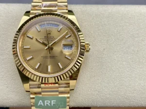 Rolex Day-Date Ref. m228238 Gold Dial Fluted Bezel