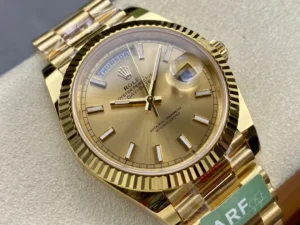 Rolex Day-Date Ref. m228238 Gold Dial Fluted Bezel