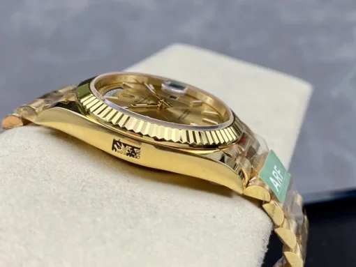 Rolex Day-Date Ref. m228238 Gold Dial Fluted Bezel
