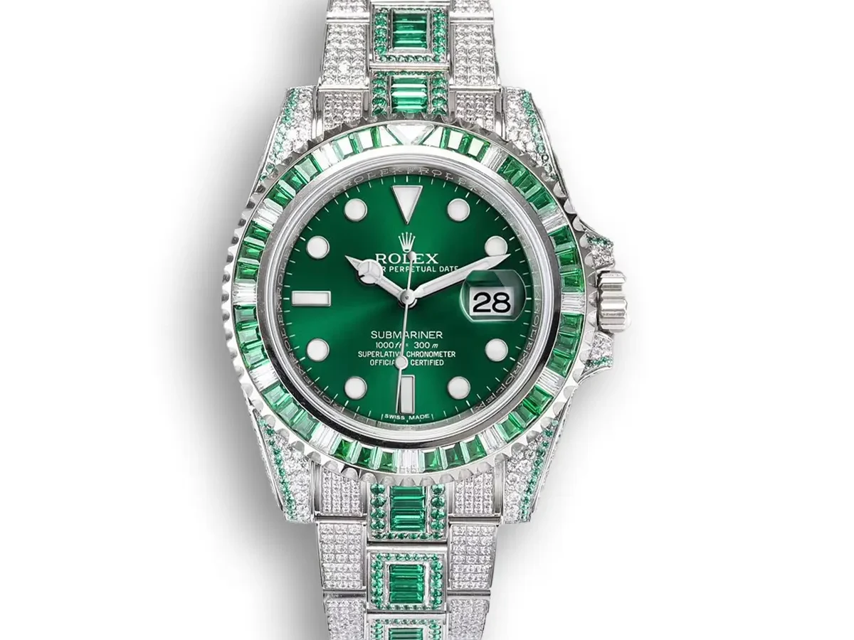 Rolex Submariner Iced Out Ref.116610LV Green Water Ghost