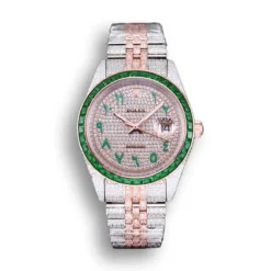 Rolex Datejust Ref.126300 41mm Arabic Dial Full-Diamond Green Bezel