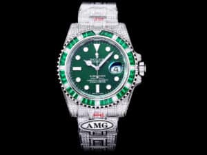 Rolex Submariner Iced Out Ref.116610LN 40mm Green Dial Green Bezel