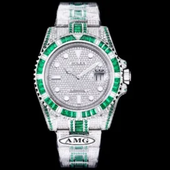 Rolex Submariner Iced Out Ref.116610LN 40mm Green-White Bezel