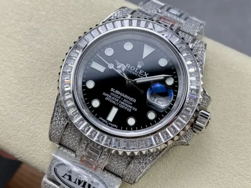 Rolex Submariner Iced Out Ref.116610LN 40mm Clear Diamond Bezel