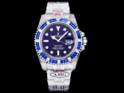 Rolex Submariner Iced Out Ref.116619LB Blue Clear Diamonds Bezel