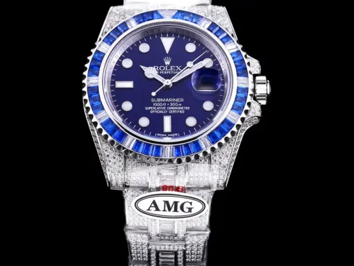 Rolex Submariner Iced Out Ref.116619LB Blue Clear Diamonds Bezel