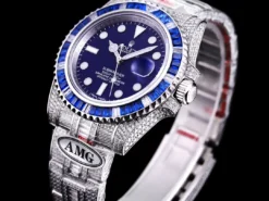 Rolex Submariner Iced Out Ref.116619LB Blue Clear Diamonds Bezel