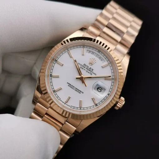 Rolex Day-Date Ref. 128238 36mm White Dial Rose Gold