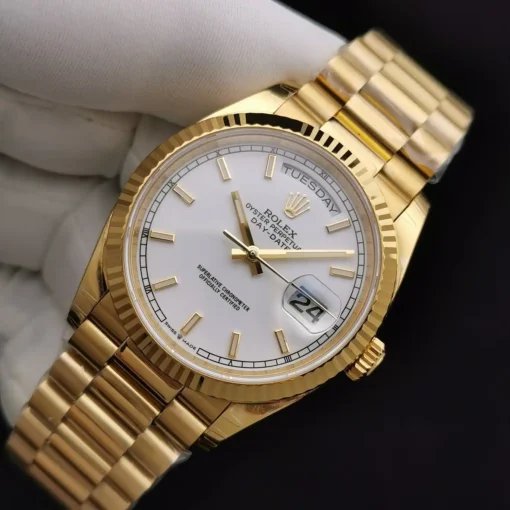 Rolex Day-Date Ref. 128238 36mm White Dial Yellow Gold