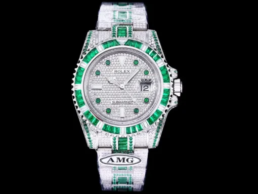 Rolex Submariner Iced Out Ref.116610LN Green-White Bezel