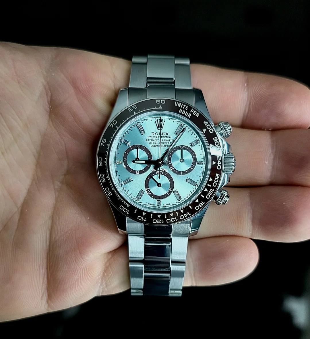 Daytona 40 mm Ice blue Dial 116506 "Platona" photo review