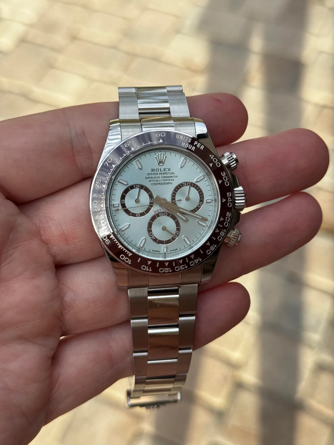 Daytona 40 mm Ice blue Dial 116506 "Platona" photo review