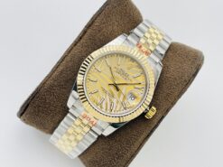 Replica Rolex Datejust 36mm Gold Palm Motif Dial 126233 3