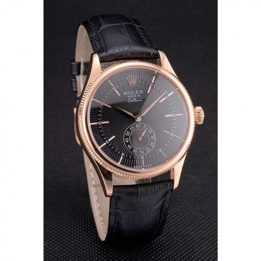 Fake Rolex Cellini 38mm Black Dial REP016792