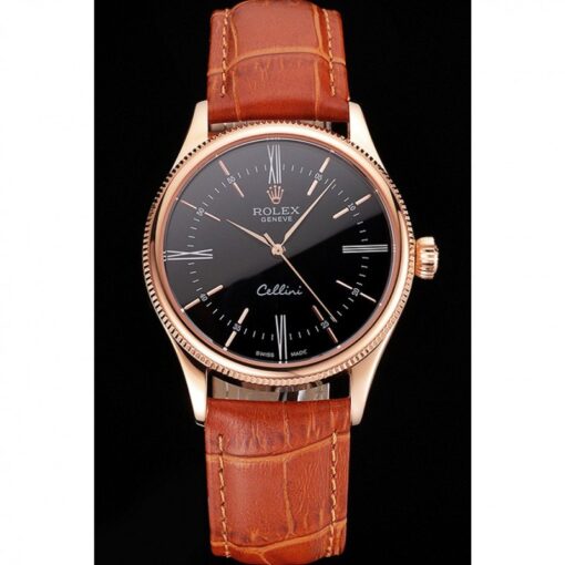Rolex Super Clone Cellini 38mm Black Dial REP016794