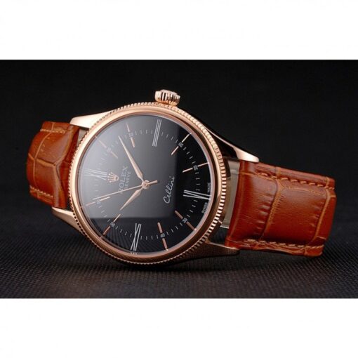 Super Clone Rolex Cellini 38mm Black Dial REP016794