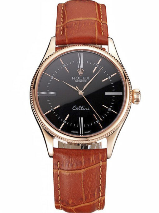 Replica Rolex Cellini 38mm Black Dial REP016794