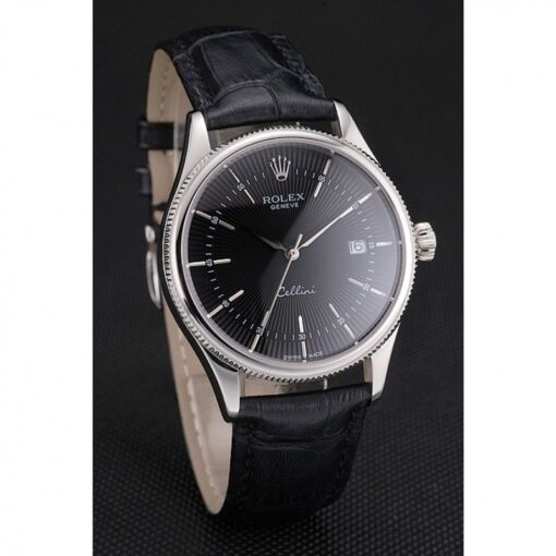 Fake Rolex Cellini 38mm Black Dial REP016796