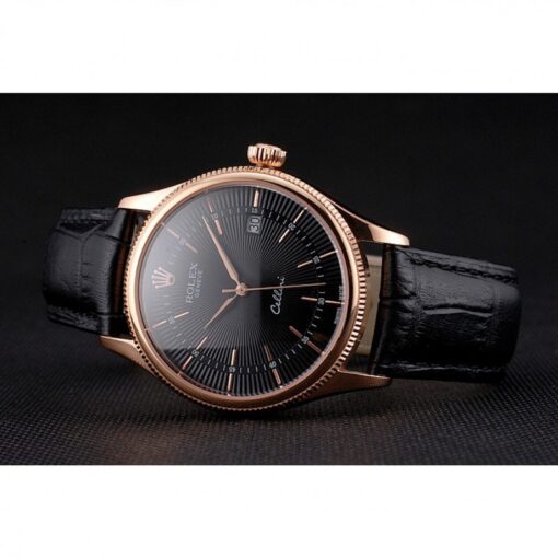 Super Clone Rolex Cellini 38mm Black Dial REP016799