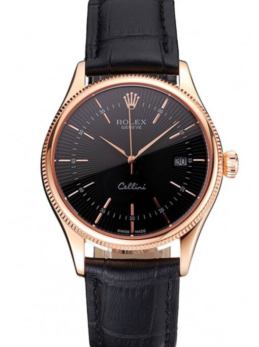 Replica Rolex Cellini 38mm Black Dial REP016799