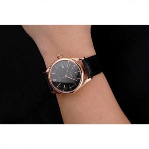 Rolex Clone Watches Cellini 38mm Black Dial REP016799