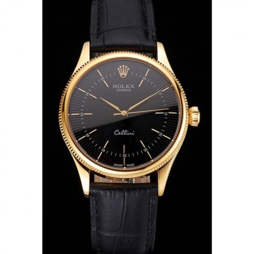 Rolex Super Clone Cellini 38mm Black Dial REP016803