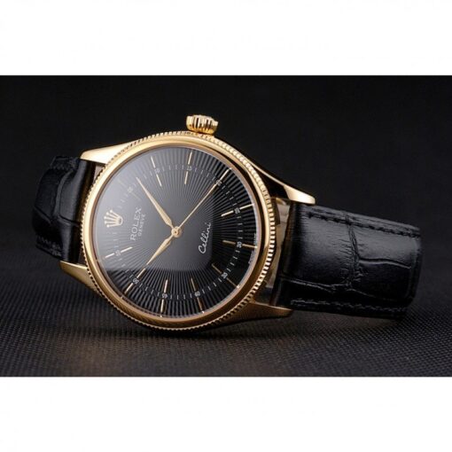 Super Clone Rolex Cellini 38mm Black Dial REP016803