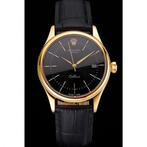 Rolex Super Clone Cellini 38mm Black Dial REP016807