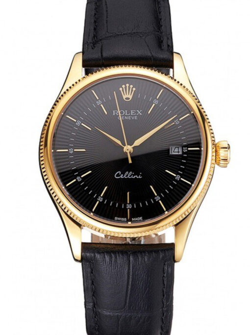 Replica Rolex Cellini 38mm Black Dial REP016807