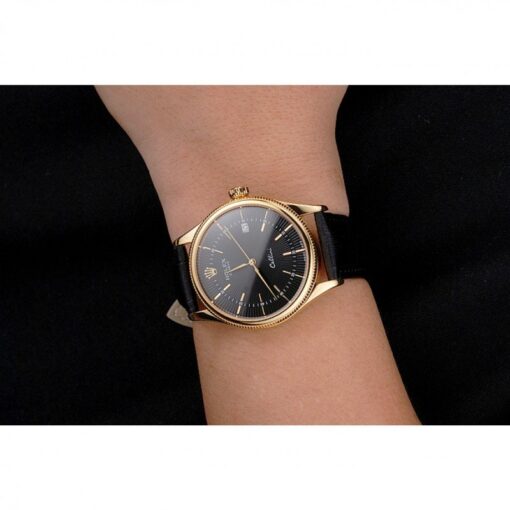 Rolex Clone Watches Cellini 38mm Black Dial REP016807