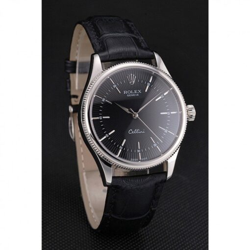 Fake Rolex Cellini 38mm Black Dial REP016809
