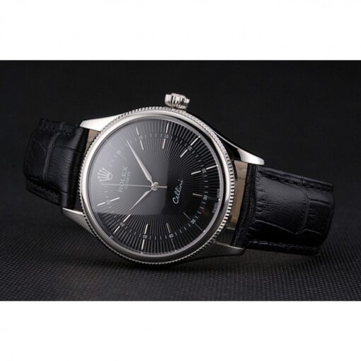 Super Clone Rolex Cellini 38mm Black Dial REP016809