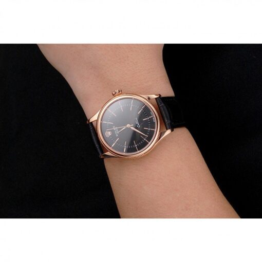 Rolex Clone Watches Cellini 38mm Black Dial REP016815