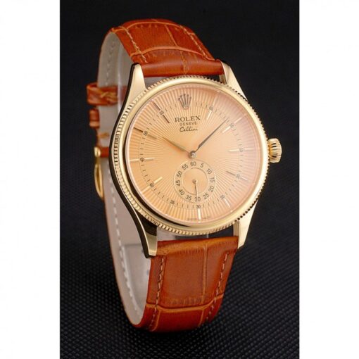 Fake Rolex Cellini 38mm Gold Dial REP016789