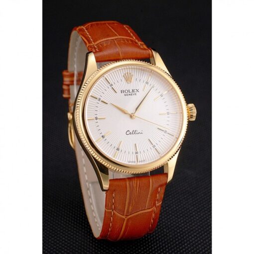 Fake Rolex Cellini 38mm White Dial REP016793