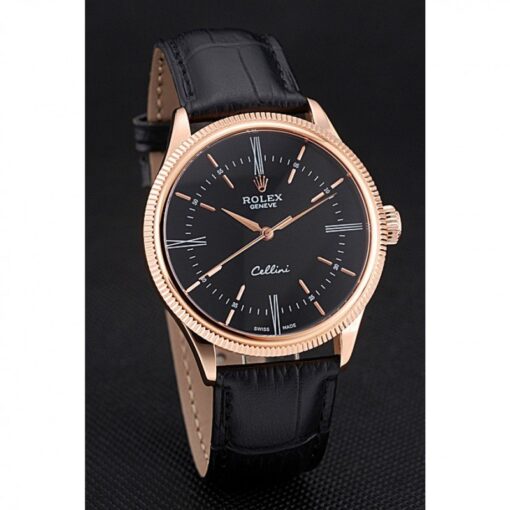 Fake Rolex Cellini 39mm Black Dial 622656