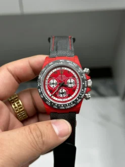 Rolex Super Clone DIW Rolex Carbon Fiber Daytona 116500LN Red Quartz