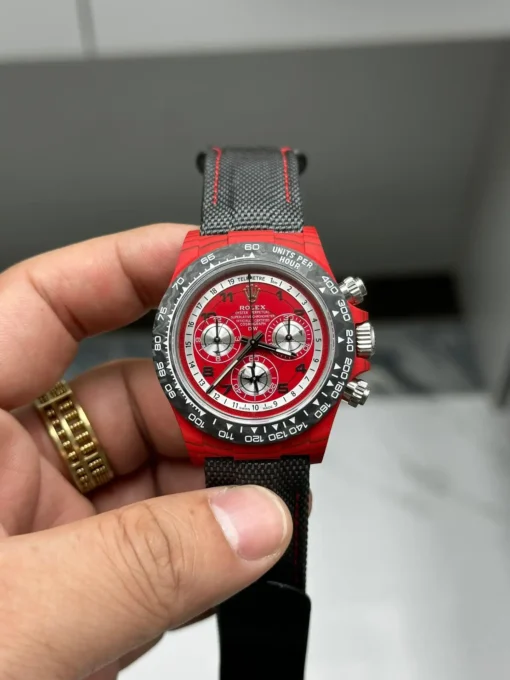 Rolex Super Clone DIW Rolex Carbon Fiber Daytona 116500LN Red Quartz