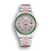 Replica Rolex Datejust 126300 41mm Arabic Dial Full-Diamond Green Bezel