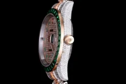 Best Replica Rolex Datejust 126300 41mm Arabic Dial Full-Diamond Green Bezel