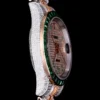 Best Rolex Replica Datejust 126300 41mm Arabic Dial Full-Diamond Green Bezel