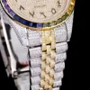 Best Fake Rolex Datejust 126300 41mm Arabic Dial Full-Diamond Rainbow