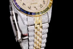 Best Fake Rolex Datejust 126300 41mm Arabic Dial Full-Diamond Rainbow