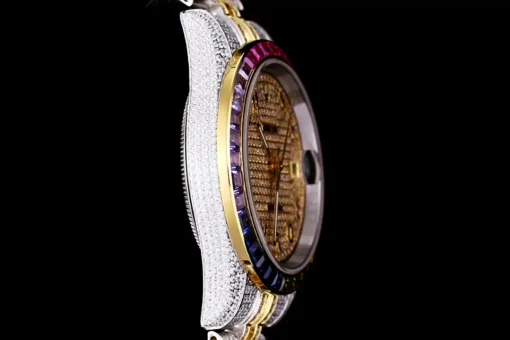 Best Rolex Replica Datejust 126300 41mm Arabic Dial Full-Diamond Rainbow